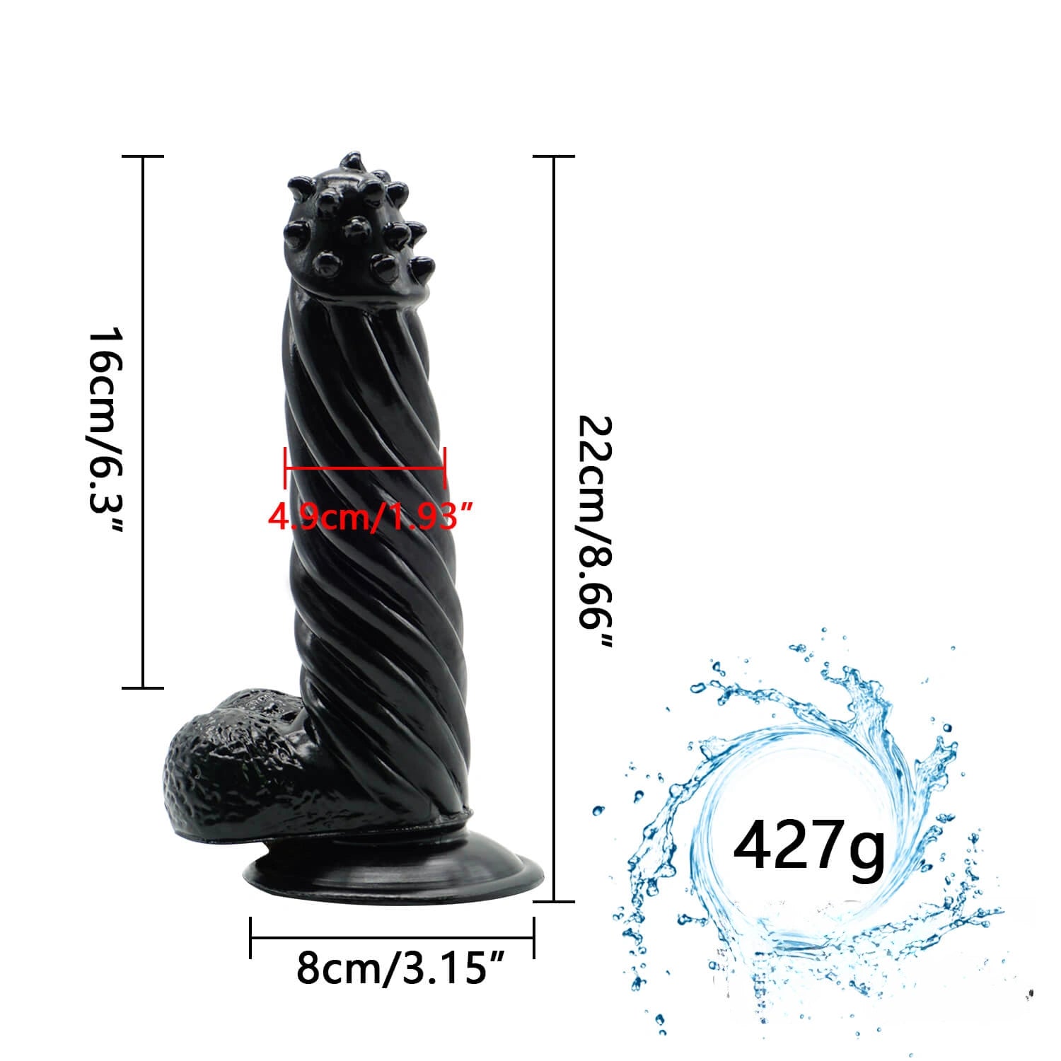 8.66in Realistic Animal Dildo With Spiked Glans SM Sex Toy For Adult