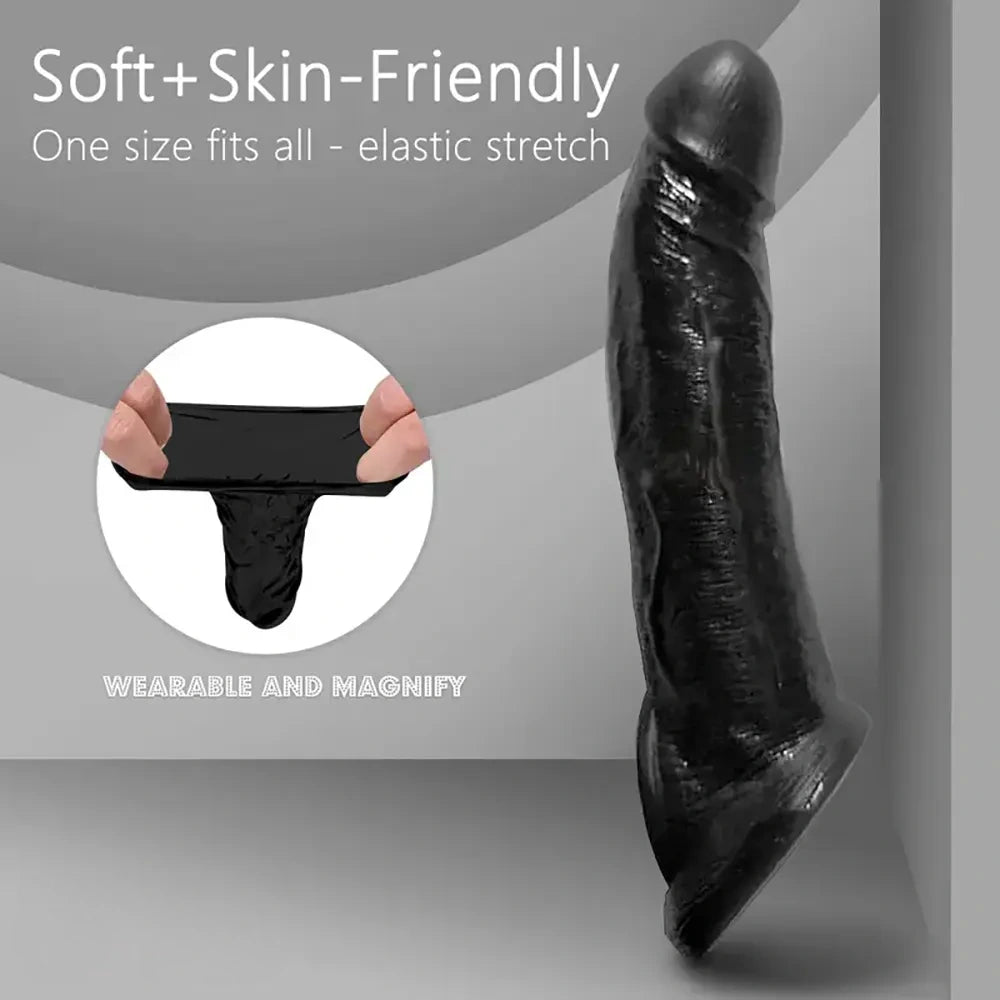 8.66in Realistic Dildo Sleeve Feel Like Skin For Hands-Play Sex Pleasure