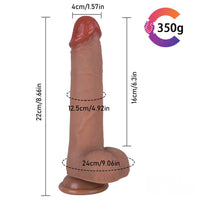 8.66in Realistic Dildo With Sliding Foreskin For G Spot Clit Stimualtion
