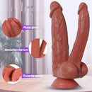 8.66in Realistic Double-Headed Flexible Silicone Soft Big Women Dildo