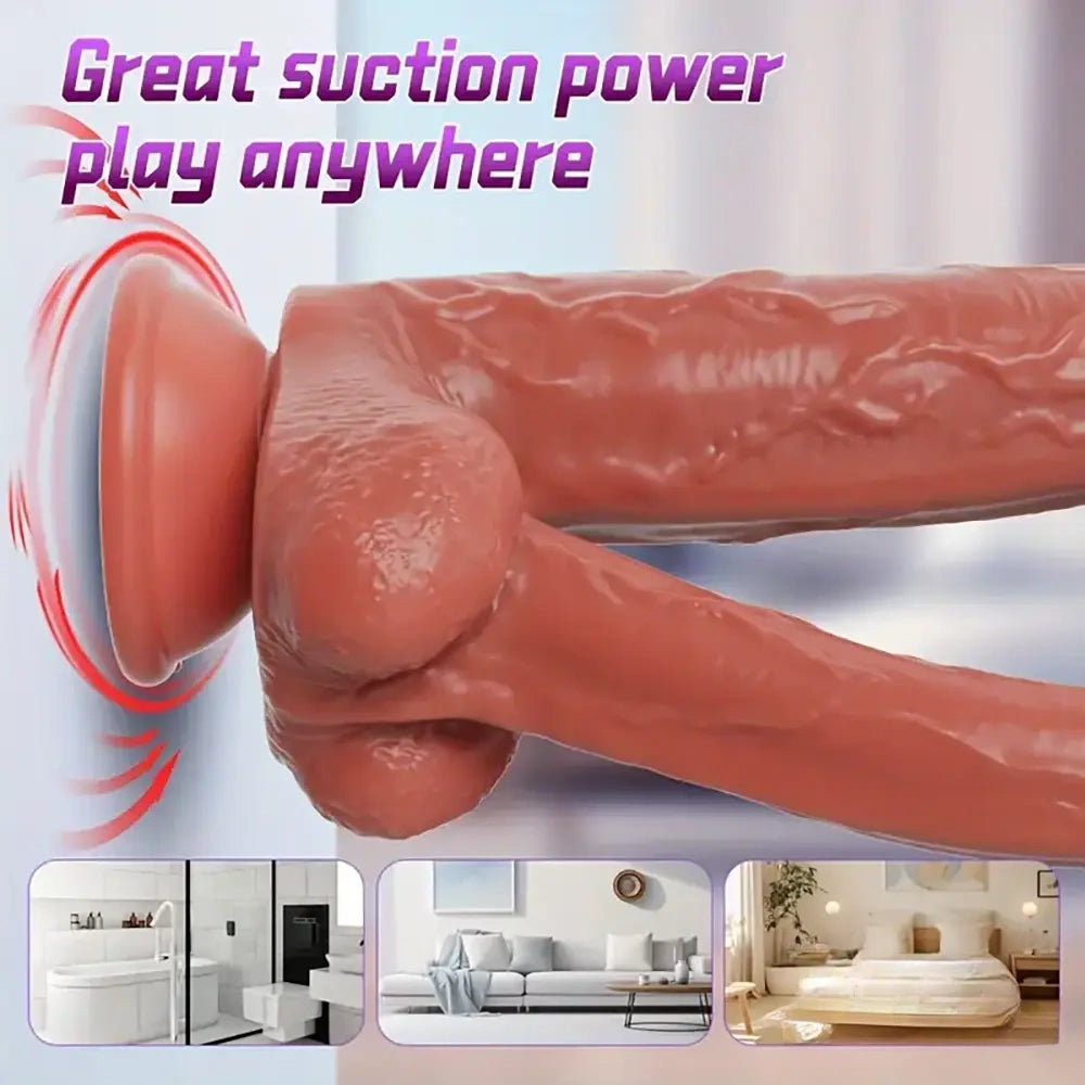 8.66in Realistic Double-Headed Flexible Silicone Soft Big Women Dildo