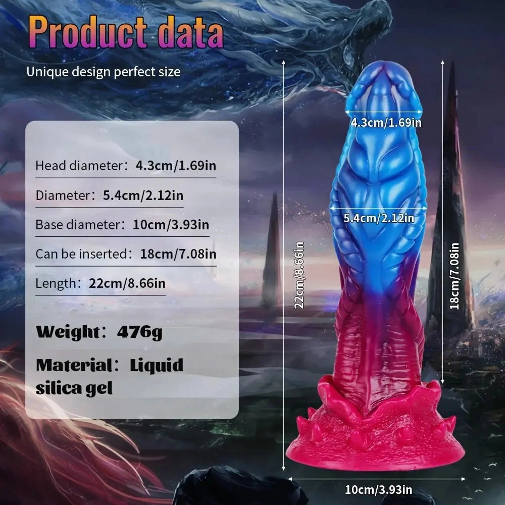 8.66in Realistic Dragon Dildo Silicone Large Anal Dildo For Vaginal G-spot