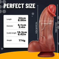 8.66in Realistic Feeling Flesh Thick Dildo For Women Masturbation