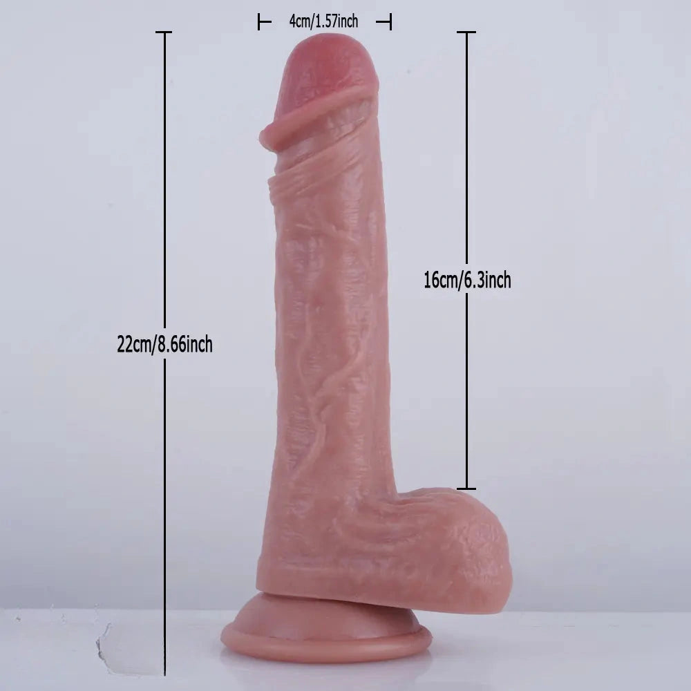 8.66in Realistic PVC Dildo With Suction Cup Penis Lesbian Adult Sex Toy