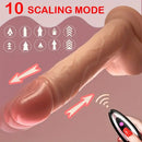 8.66in Realistic Remote Control Soft Silicone Big Vibrating Heating Dildo