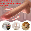 8.66in Realistic Remote Control Soft Silicone Big Vibrating Heating Dildo