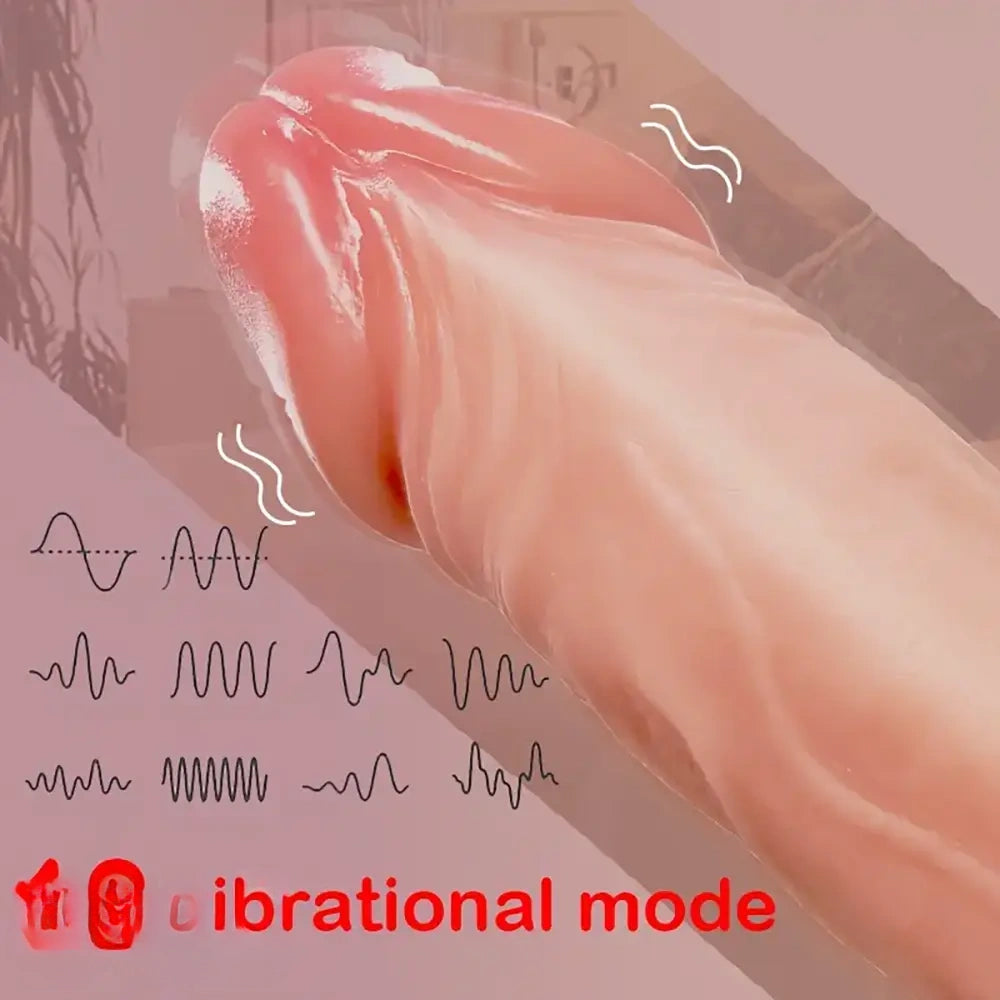 8.66in Realistic Remote Control Soft Silicone Big Vibrating Heating Dildo