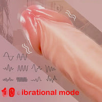 8.66in Realistic Remote Control Soft Silicone Big Vibrating Heating Dildo