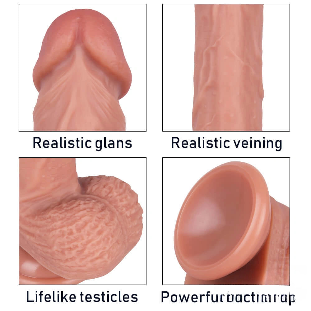 8.66in Realistic Silicone Dildo Sex Toy For G Spot Vagina Stimulation