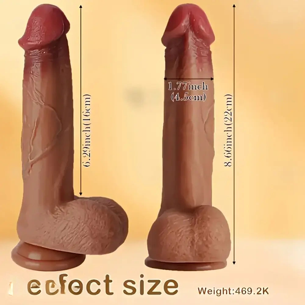 8.66in Realistic Silicone Thrusting Vibrating Heated Rotation Sex Toy