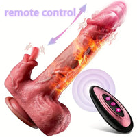 8.66in Realistic Thrusting Licking Heating Vibrator Dildo For Anal Clit