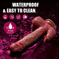8.66in Realistic Thrusting Licking Heating Vibrator Dildo For Anal Clit
