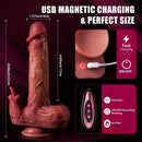 8.66in Realistic Thrusting Licking Heating Vibrator Dildo For Anal Clit