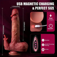 8.66in Realistic Thrusting Licking Heating Vibrator Dildo For Anal Clit