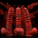 8.66in Realistic Uncut Silicone Dildo Skin-Like Speckled Odd Big Dildo
