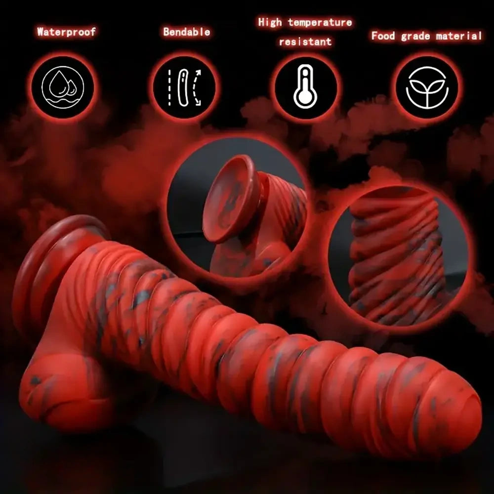 8.66in Realistic Uncut Silicone Dildo Skin-Like Speckled Odd Big Dildo