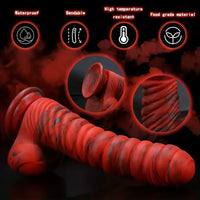 8.66in Realistic Uncut Silicone Dildo Skin-Like Speckled Odd Big Dildo
