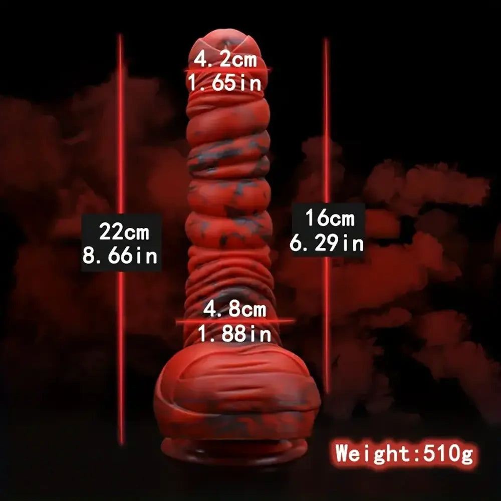 8.66in Realistic Uncut Silicone Dildo Skin-Like Speckled Odd Big Dildo