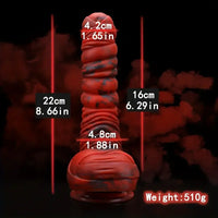 8.66in Realistic Uncut Silicone Dildo Skin-Like Speckled Odd Big Dildo