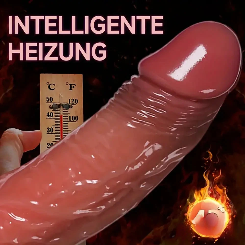 8.66in Silicone 4in1 Heating Thrusting Vibrating Rotation Sex Dildo