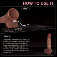 8.66in Silicone 4in1 Heating Thrusting Vibrating Rotation Sex Dildo