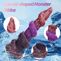 8.66in Silicone Monster Spiral Large Soft Dildo For Women Strong Suction Cup