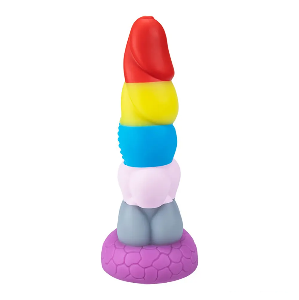 8.66in Silicone Rainbow Soft Big Dildo For Gay LGBT Vaginal Stimulation