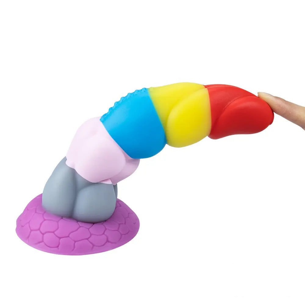 8.66in Silicone Rainbow Soft Big Dildo For Gay LGBT Vaginal Stimulation