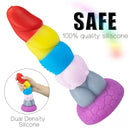 8.66in Silicone Rainbow Soft Big Dildo For Gay LGBT Vaginal Stimulation