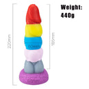 8.66in Silicone Rainbow Soft Big Dildo For Gay LGBT Vaginal Stimulation