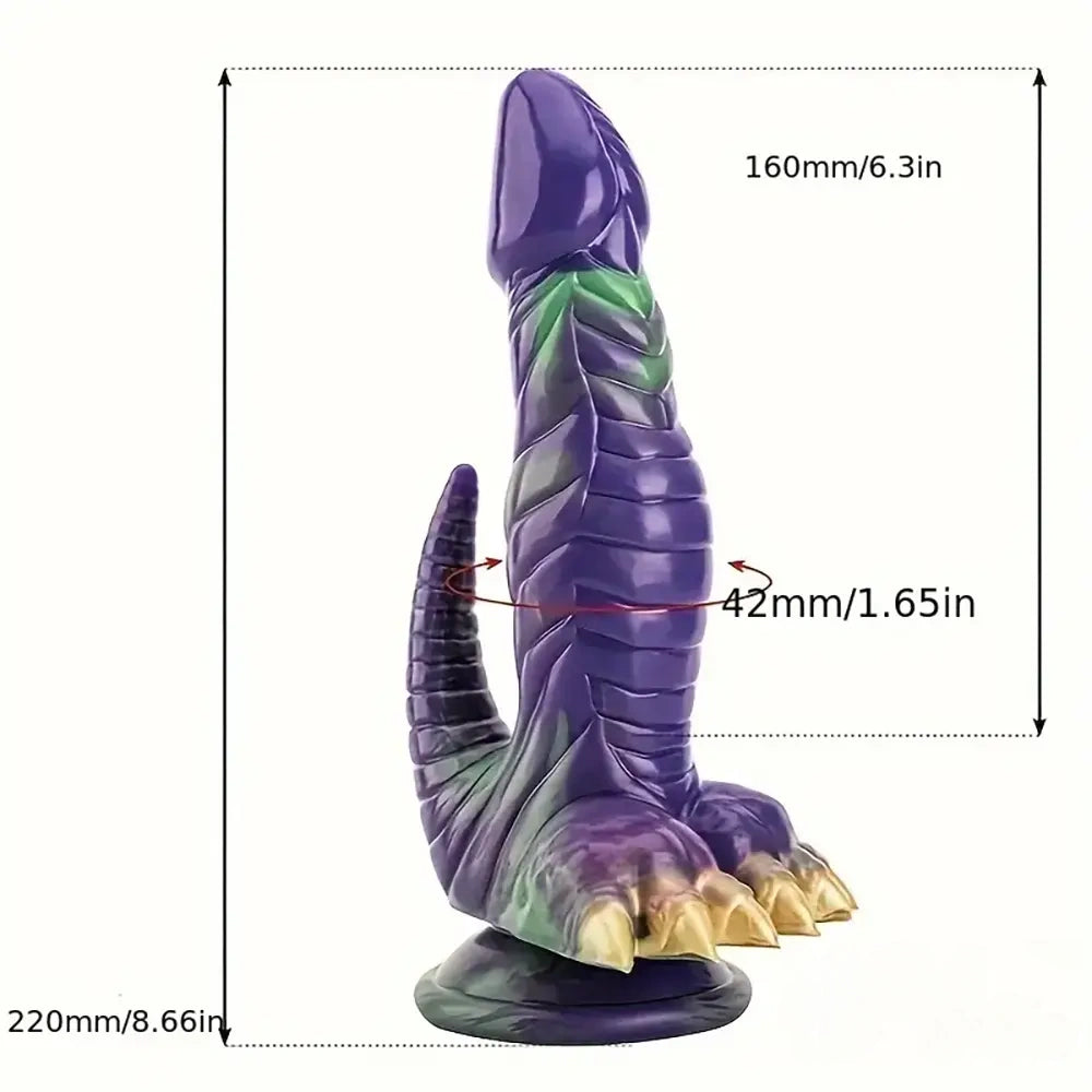 8.66in Silicone Soft Big Dragon Monster Dildo For Women Men G-Spot