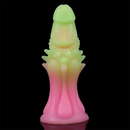 8.66in Silicone Spiked Realistic Dildo Colorful Gradients Wearable Anal Plug