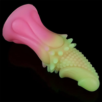 8.66in Silicone Spiked Realistic Dildo Colorful Gradients Wearable Anal Plug