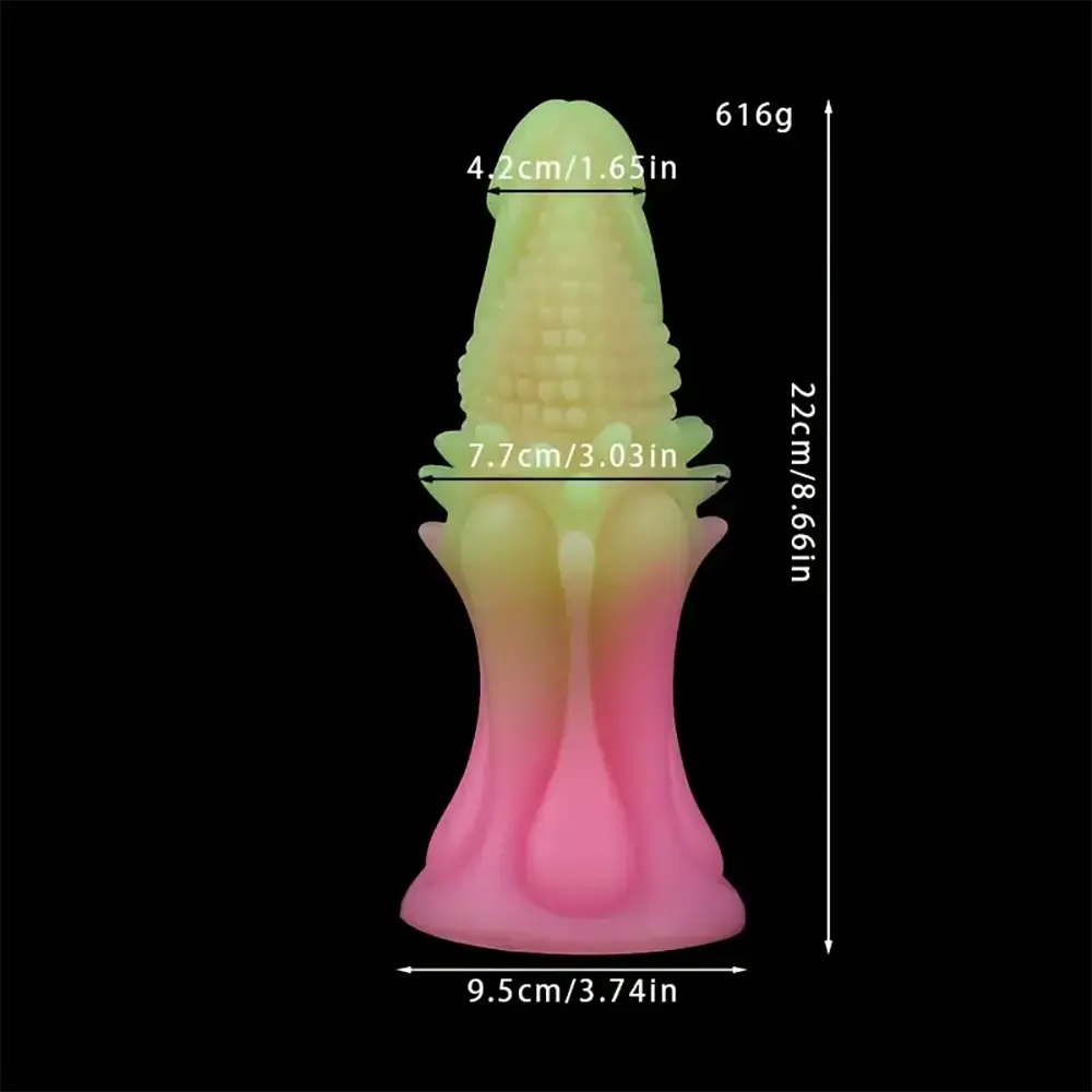 8.66in Silicone Spiked Realistic Dildo Colorful Gradients Wearable Anal Plug