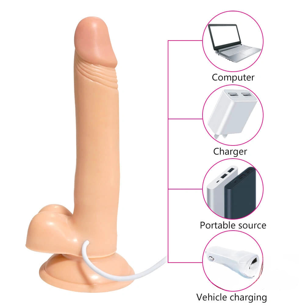 8.66in Soft Design Multiple Speeds Vibrating Swing Dildo Sex Toy