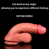 8.66in Soft Real Big Silicone Curved G Spot Dildo For Hands Free Play