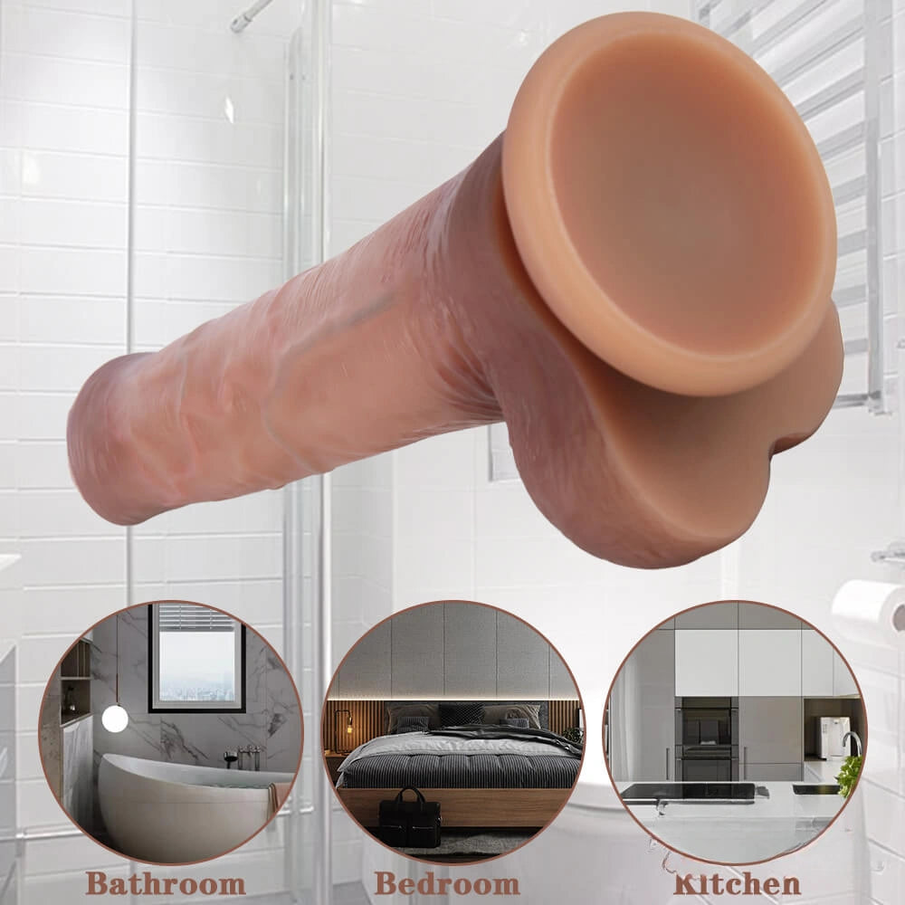 8.66in Solo Anal Uncut Dildo With Foreskin For Gay Men