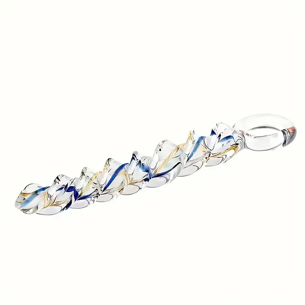 8.66in Spiral Texture Glass Dildo For Women Men Anal Vaginal Sex Toy