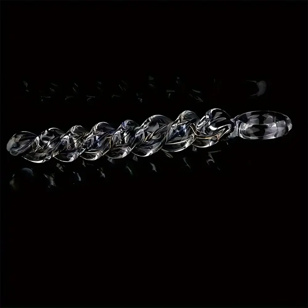 8.66in Spiral Texture Glass Dildo For Women Men Anal Vaginal Sex Toy
