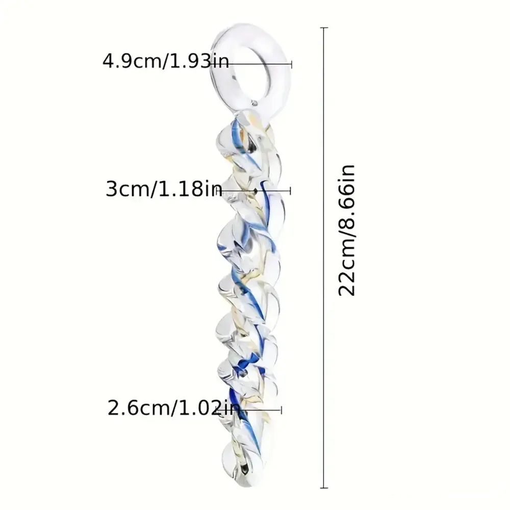 8.66in Spiral Texture Glass Dildo For Women Men Anal Vaginal Sex Toy