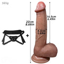8.66in Strap on Silicone Soft Real Dildo Wearable Female Masturbator