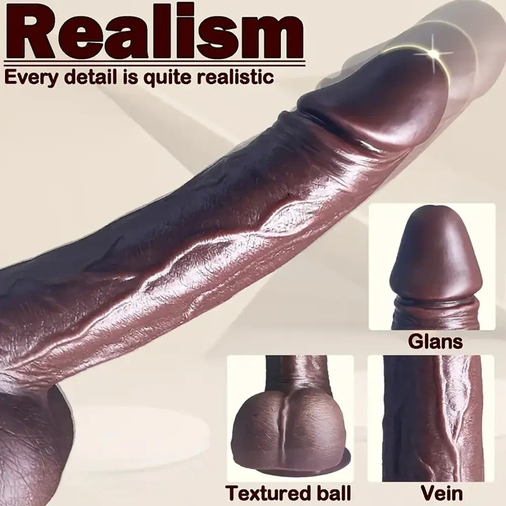 8.66in Telescopic Vibrating Heating Rotation Realistic Soft Dildo