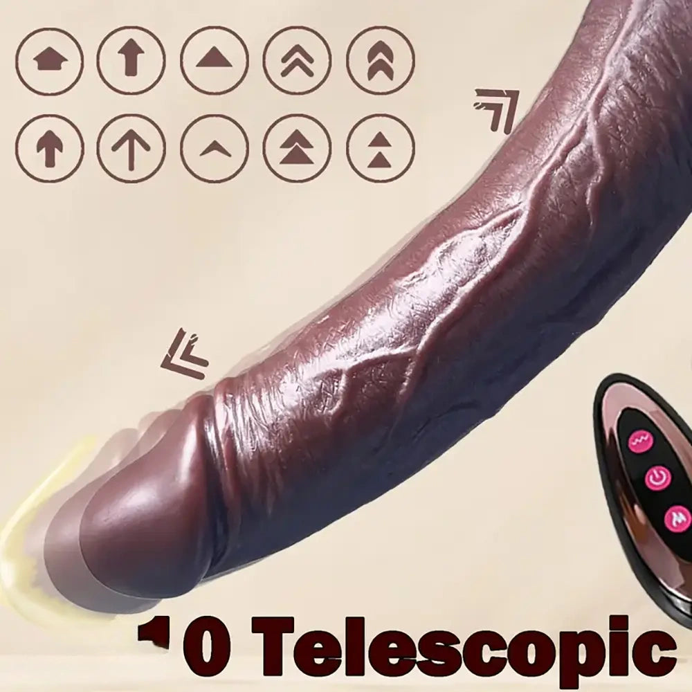 8.66in Telescopic Vibrating Heating Rotation Realistic Soft Dildo