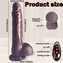 8.66in Telescopic Vibrating Heating Rotation Realistic Soft Dildo