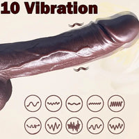 8.66in Telescopic Vibrating Heating Rotation Realistic Soft Dildo