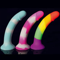 8.66in Three Styles Silicone Glow In Dark Jelly Dildo Sex Toy For Adult Female