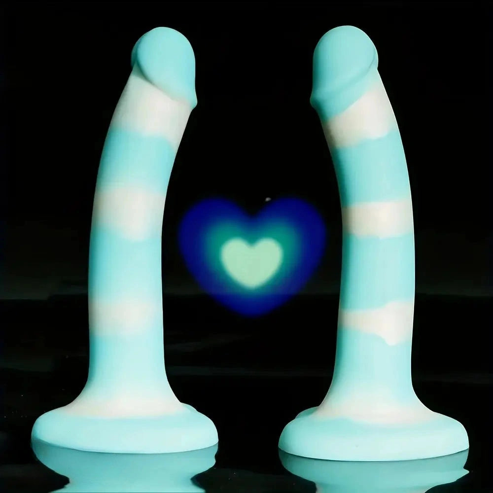8.66in Three Styles Silicone Glow In Dark Jelly Dildo Sex Toy For Adult Female