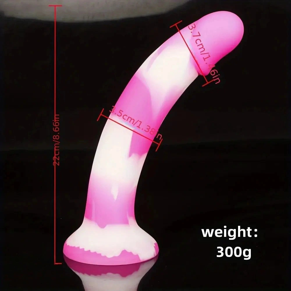 8.66in Three Styles Silicone Glow In Dark Jelly Dildo Sex Toy For Adult Female