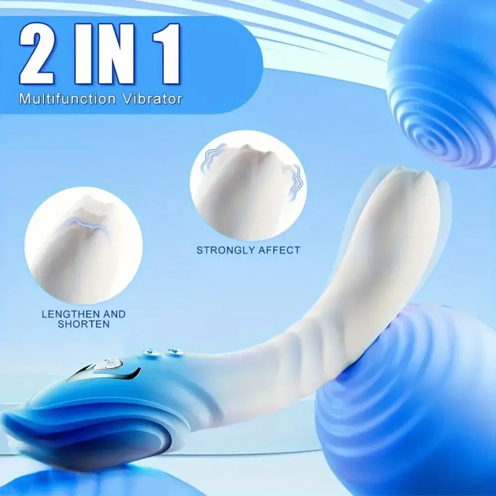 8.66in Thrusting Vibrating Automatic Big Silicone Soft Women Dildo