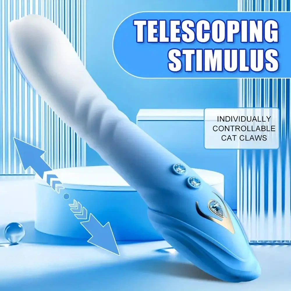 8.66in Thrusting Vibrating Automatic Big Silicone Soft Women Dildo